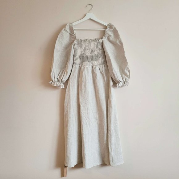 Reformation Gitane Linen Dress in Oatmeal - Picture 4 of 8